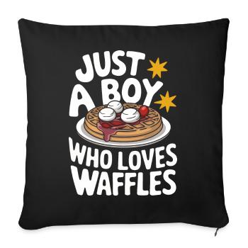Gaufres Bonbons pour le petit-déjeuner - Housse de coussin décorative 45 x 45 cm - noir - Devant