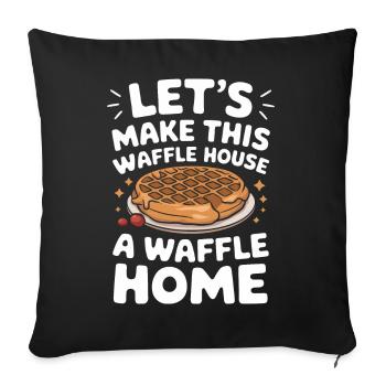 Gaufres Bonbons pour le petit-déjeuner - Housse de coussin décorative 45 x 45 cm - noir - Devant