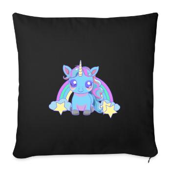 Baby Unicorn Unicorns Kids Child Toddlers - Sofa pillowcase 17,3'' x 17,3'' (45 x 45 cm) - black - Front