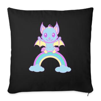 cute bat bats - Sofa pillowcase 17,3'' x 17,3'' (45 x 45 cm) - black - Front
