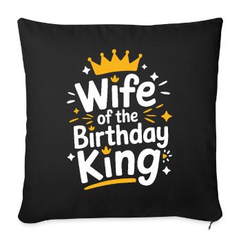 Femme Épouse Partenaire Famille Marié - Housse de coussin décorative 45 x 45 cm - noir - Devant