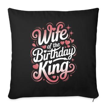 Frau Ehefrau Partnerin Familie Verheiratet - Sofakissenbezug 45 x 45 cm - Schwarz - Vorne