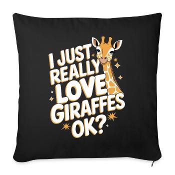 Giraffe Animal Africa Giraffes - Sofa pillowcase 17,3'' x 17,3'' (45 x 45 cm) - black - Front