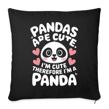 Panda Bear Panda Animal Pandas - Sofa pillowcase 17,3'' x 17,3'' (45 x 45 cm) - black - Front