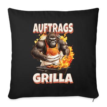 Grilling Grilla Griller Gorilla BBQ Saying Funny - Sofa pillowcase 17,3'' x 17,3'' (45 x 45 cm) - black - Front