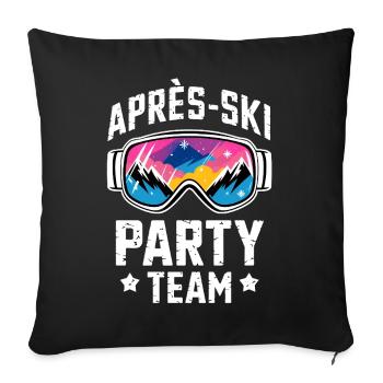 Apres Ski Party Team Skiing Funny Wintersport - Sofakissenbezug 45 x 45 cm - Schwarz - Vorne