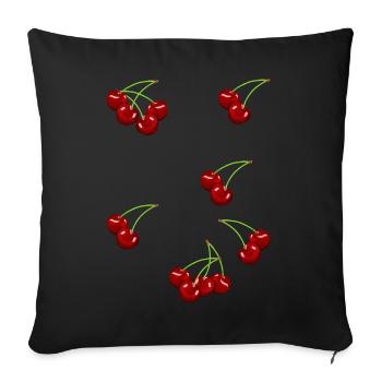 80s 90s Cherry Fruit Fruit Fruit - Sofa pillowcase 17,3'' x 17,3'' (45 x 45 cm) - black - Front
