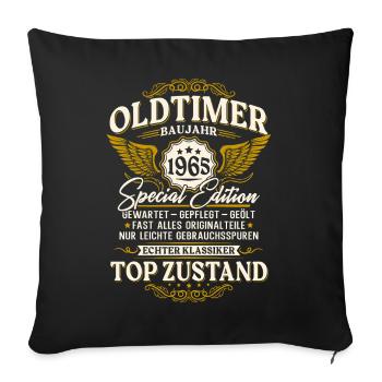 Oldtimer Baujahr 1965 Jahrgang Geburtstag Geschenk - Sofakissenbezug 45 x 45 cm - Schwarz - Vorne