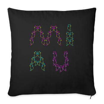 années 80 années 90 Rétro Miaou Chats Chat - Housse de coussin décorative 45 x 45 cm - noir - Devant