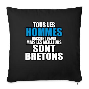 les meilleurs sont bretons - Housse de coussin décorative 45 x 45 cm - noir - Devant