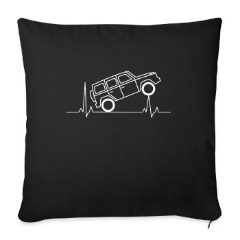 Battement de cœur ECG Classe G hors route - Housse de coussin décorative 45 x 45 cm - noir - Devant
