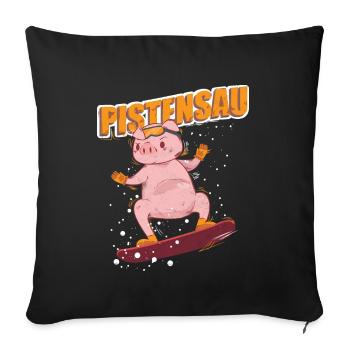Pistensau Snowboarder Snowboard - Sofa pillowcase 17,3'' x 17,3'' (45 x 45 cm) - black - Front