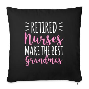 Infirmières retraitées: Idée de cadeau de retraite pour grand-mères - Housse de coussin décorative 45 x 45 cm - noir - Devant