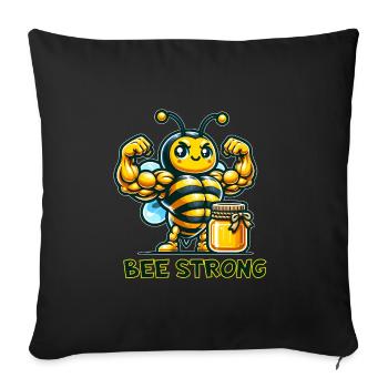 Muscular Bee - Sofa pillowcase 17,3'' x 17,3'' (45 x 45 cm) - black - Front