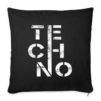 Minimal Techno - Sofakissenbezug 45 x 45 cm - Schwarz - Vorne