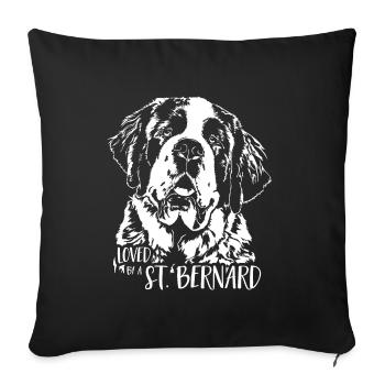 SAINT BERNARD aimé par un St Bernard Wilsigns - Housse de coussin décorative 45 x 45 cm - noir - Devant