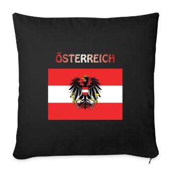 Austrian flag Austria Austria Austria - Sofa pillowcase 17,3'' x 17,3'' (45 x 45 cm) - black - Front
