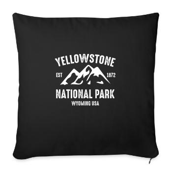 le parc national de Yellowstone - Housse de coussin décorative 45 x 45 cm - noir - Devant