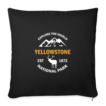 le parc national de Yellowstone - Housse de coussin décorative 45 x 45 cm - noir - Devant