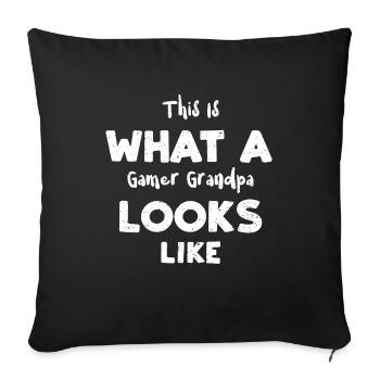 This Is What A Gamer Grandpa Loo... - Sofa pillowcase 17,3'' x 17,3'' (45 x 45 cm) - black - Front