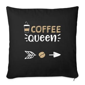 Coffee Queen - Coffee - Sofa pillowcase 17,3'' x 17,3'' (45 x 45 cm) - black - Front