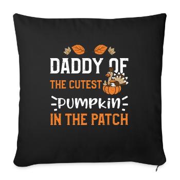 Papa de la citrouille la plus mignonne de T... - Housse de coussin décorative 45 x 45 cm - noir - Devant