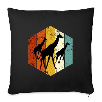girafes - Housse de coussin décorative 45 x 45 cm - noir - Devant