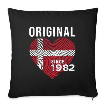Anniversary 1982 Original Since 1982 Denmark - Sofa pillowcase 17,3'' x 17,3'' (45 x 45 cm) - black - Front