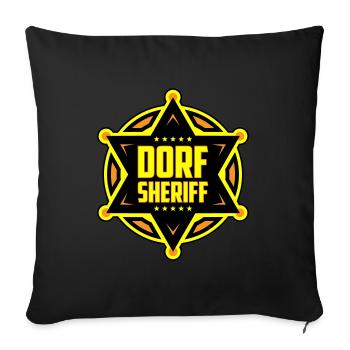 Farben änderbar | Dorf Sheriff - Sofakissenbezug 45 x 45 cm - Schwarz - Vorne