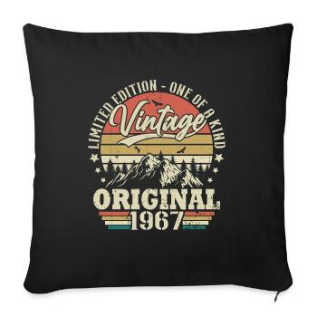 Idée Cadeau D'anniversaire Vintage Original 1967 - Housse de coussin décorative 45 x 45 cm - noir - Devant