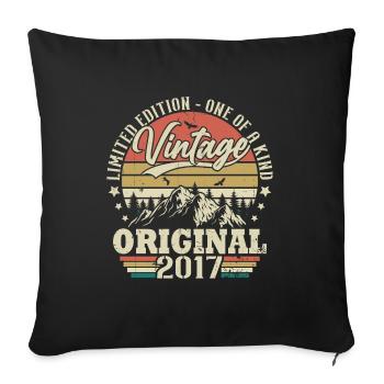 Original Vintage Geburtstag Geschenkidee 2017 - Sofakissenbezug 45 x 45 cm - Schwarz - Vorne