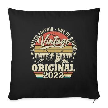 Idée Cadeau D'anniversaire Vintage Original 2022 - Housse de coussin décorative 45 x 45 cm - noir - Devant