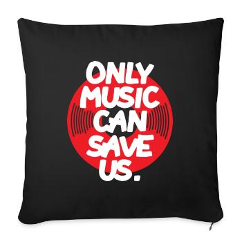 Only Music - Sofa pillowcase 17,3'' x 17,3'' (45 x 45 cm) - black - Front