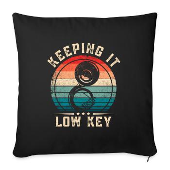 Sousaphone Tuba le garder discret - Housse de coussin décorative 45 x 45 cm - noir - Devant