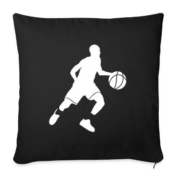 Basketball Player Silhouette - Sofa pillowcase 17,3'' x 17,3'' (45 x 45 cm) - black - Front