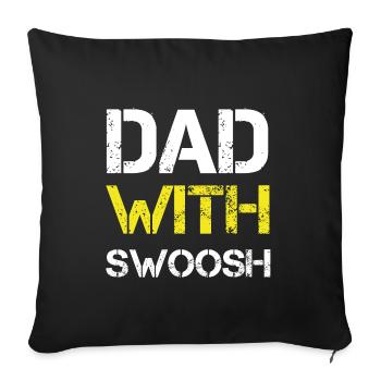 Dad with swoosh - Sofa pillowcase 17,3'' x 17,3'' (45 x 45 cm) - black - Front