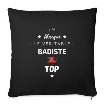 Le véritable Badiste au top - Housse de coussin décorative 45 x 45 cm - noir - Devant