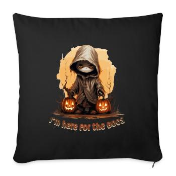 Halloween Mignon Zombie Effrayant, Boo - Housse de coussin décorative 45 x 45 cm - noir - Devant