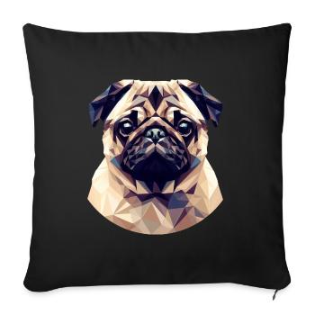 Carlin polygonal mignon - Housse de coussin décorative 45 x 45 cm - noir - Devant