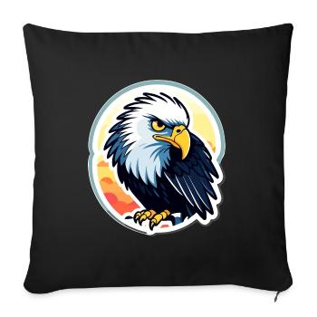 Eagle Bird Drawing - Sofa pillowcase 17,3'' x 17,3'' (45 x 45 cm) - black - Front