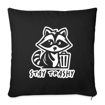 Raccoon Stay Trashy - Sofa pillowcase 17,3'' x 17,3'' (45 x 45 cm) - black - Front