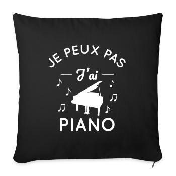 Je peux pas j'ai piano - Housse de coussin décorative 45 x 45 cm - noir - Devant