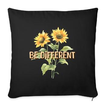 BE DIFFERENT Tournesol Amour de soi Positivité - Housse de coussin décorative 45 x 45 cm - noir - Devant