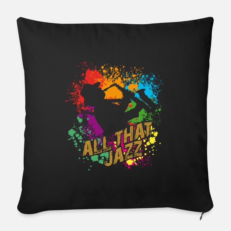 All That Jazz - Saxofon - Sofakissenbezug 45 x 45 cm - Schwarz
