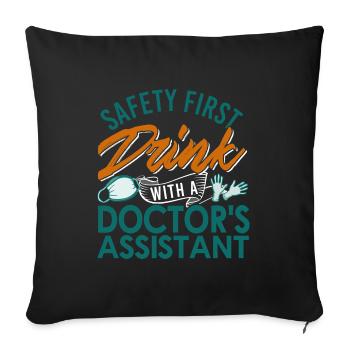Médecin assistant - Housse de coussin décorative 45 x 45 cm - noir - Devant