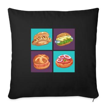 German Streetfood collektion art food to go - Sofa pillowcase 17,3'' x 17,3'' (45 x 45 cm) - black - Front