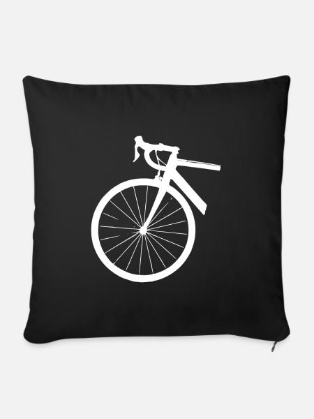 Fahrrad Rennrad Radfahren Velo Drahtesel Geschenk - Sofakissenbezug 45 x 45 cm - Schwarz