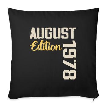 Anniversaire Août 1978 - Edition Limitée Août 1978 - Housse de coussin décorative 45 x 45 cm - noir - Devant
