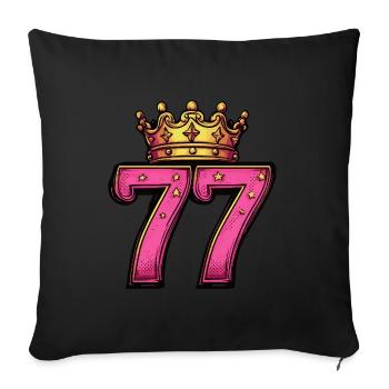 77 Number Krone - Sofa pillowcase 17,3'' x 17,3'' (45 x 45 cm) - black - Front