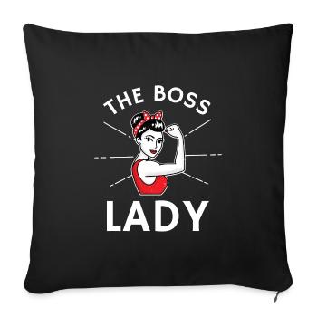 La patronne - Housse de coussin décorative 45 x 45 cm - noir - Devant